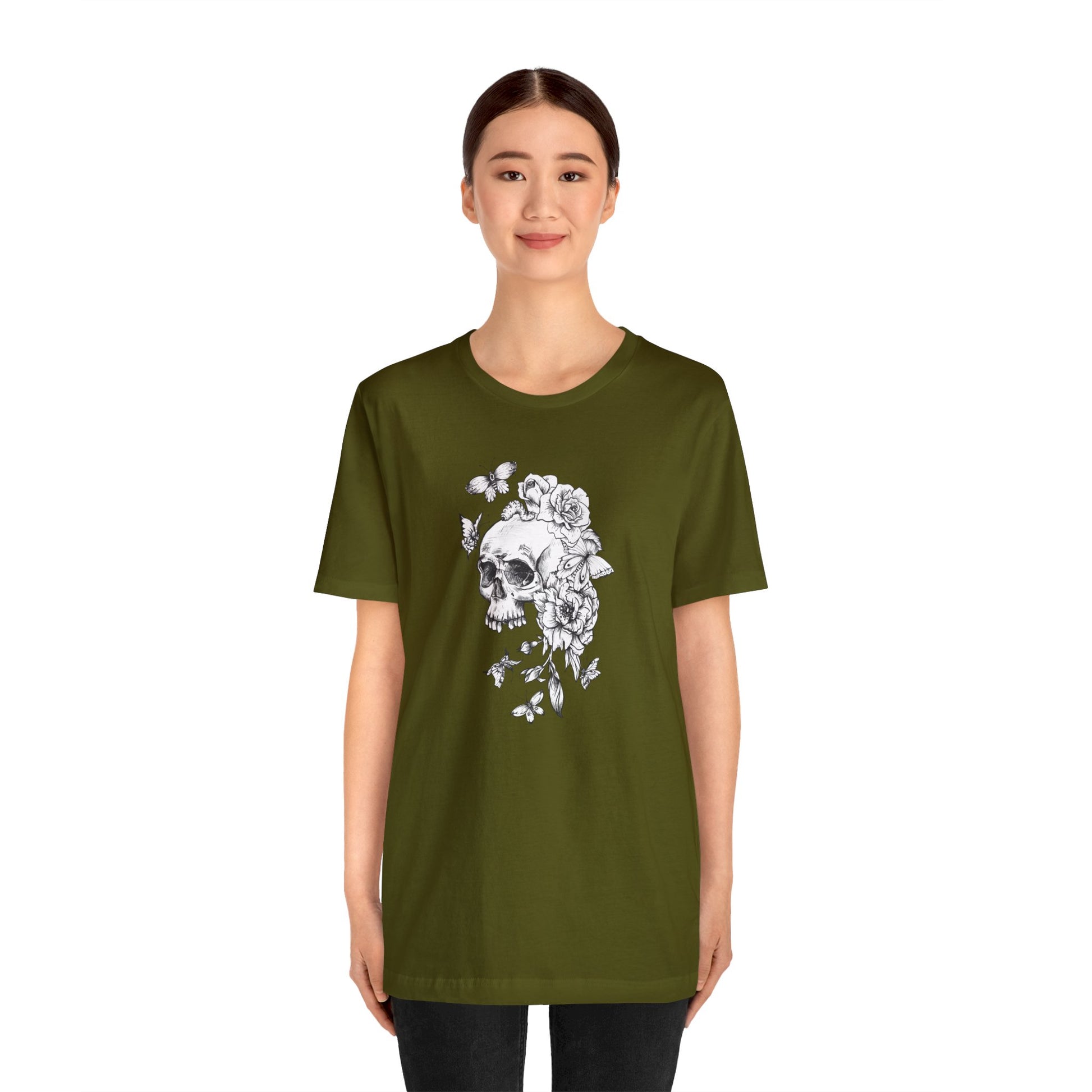 Skull Flower Short Sleeve Unisex T-Shirt