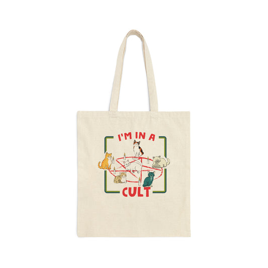 I'm in a Cat Cult Cotton Canvas Tote Bag