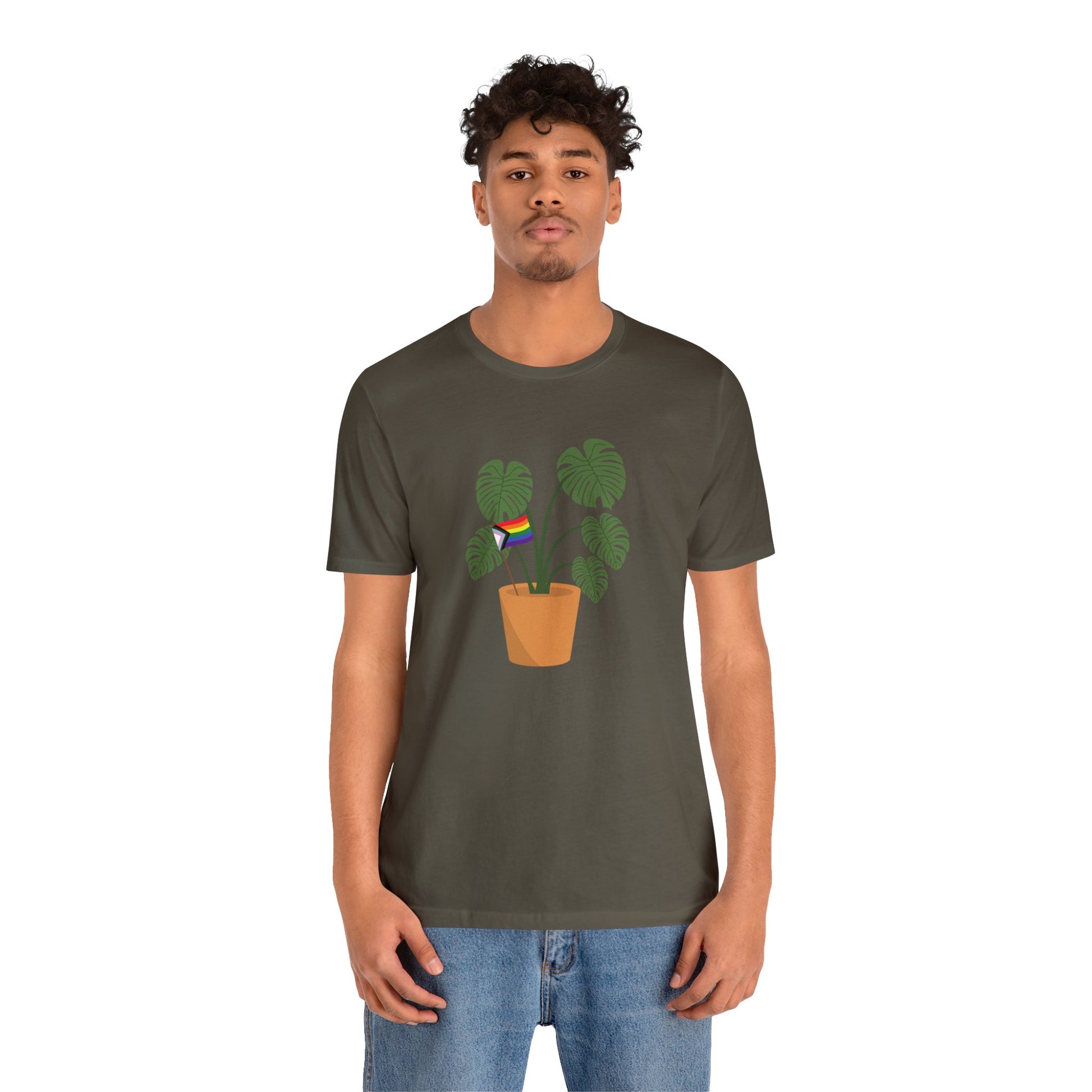 Plant Pride Flag Short Sleeve Men's Women's Unisex T-Shirt