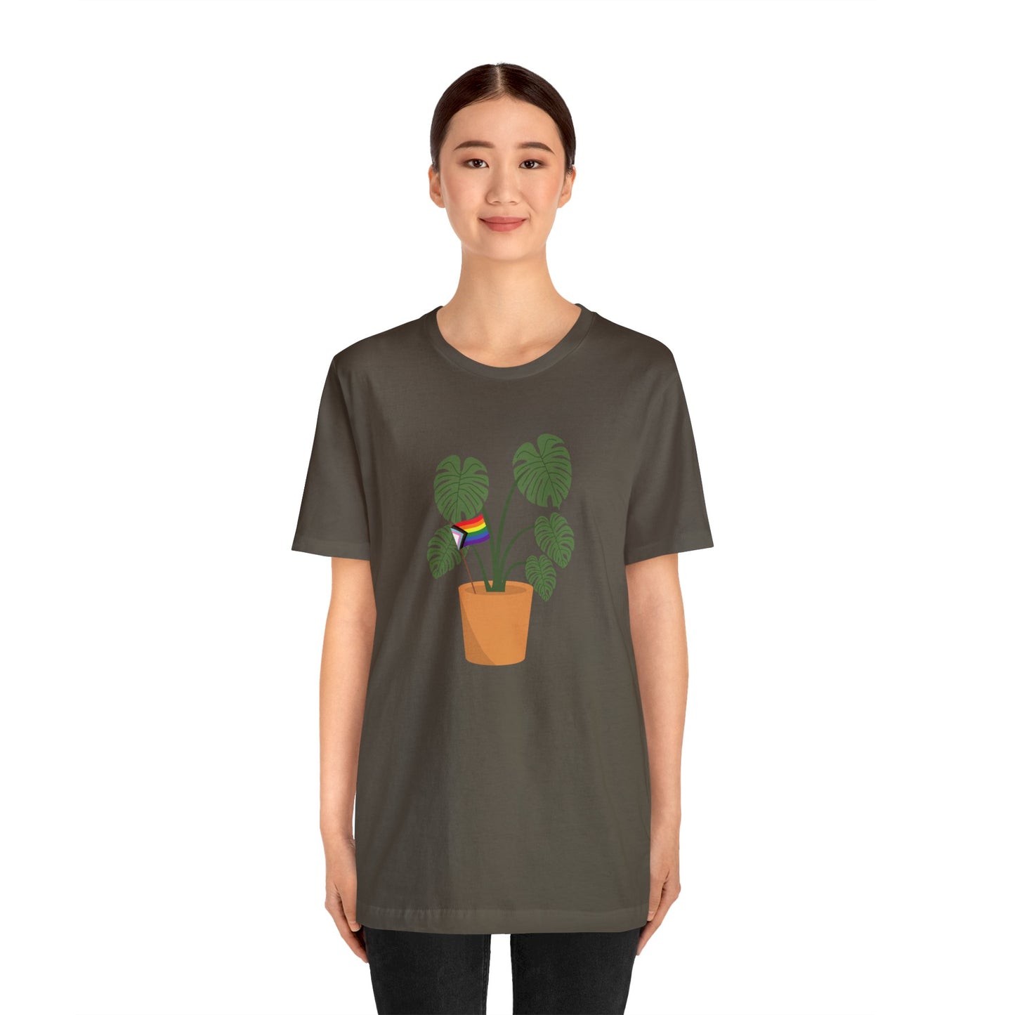 Plant Pride Flag Short Sleeve Men's Women's Unisex T-Shirt