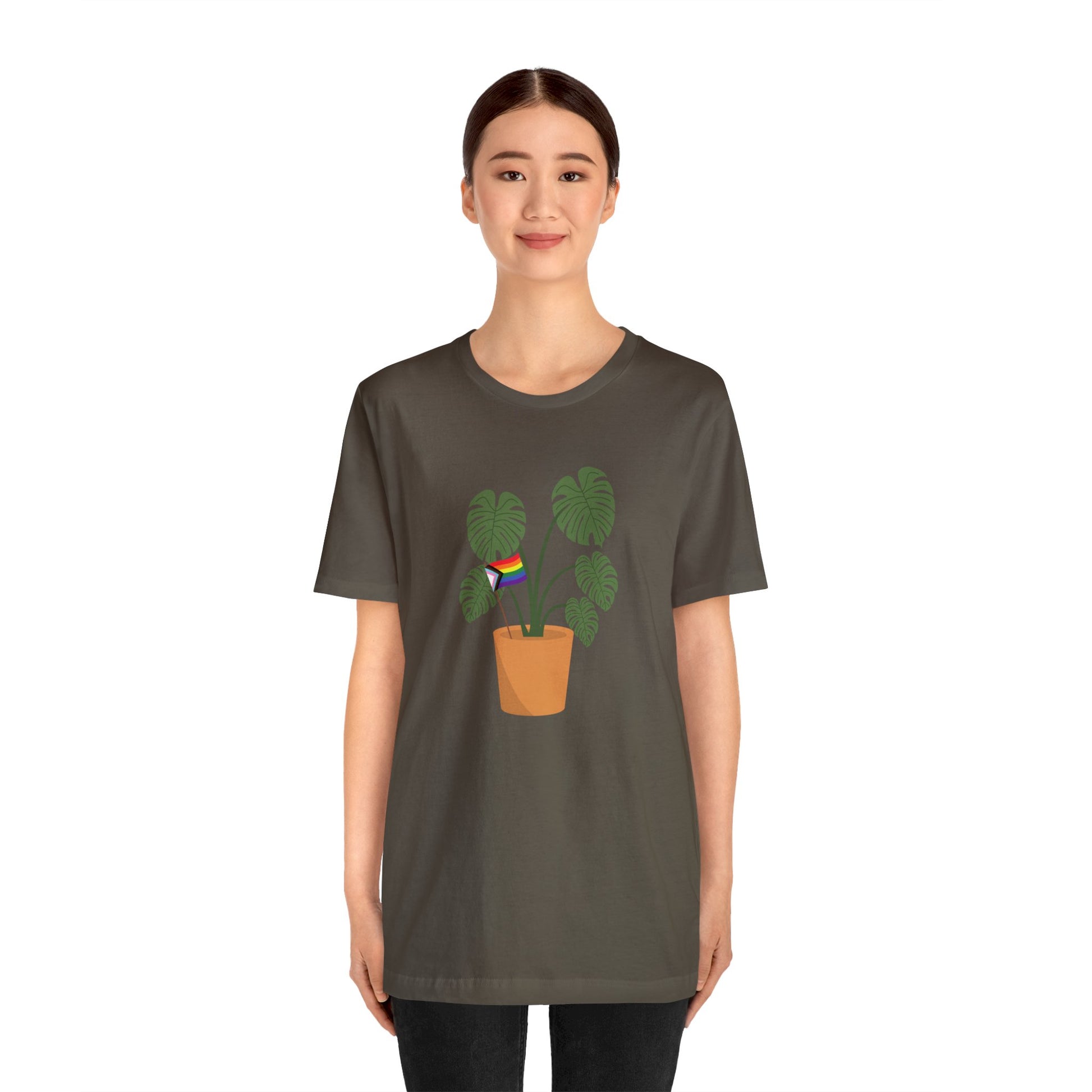 Plant Pride Flag Short Sleeve Men's Women's Unisex T-Shirt