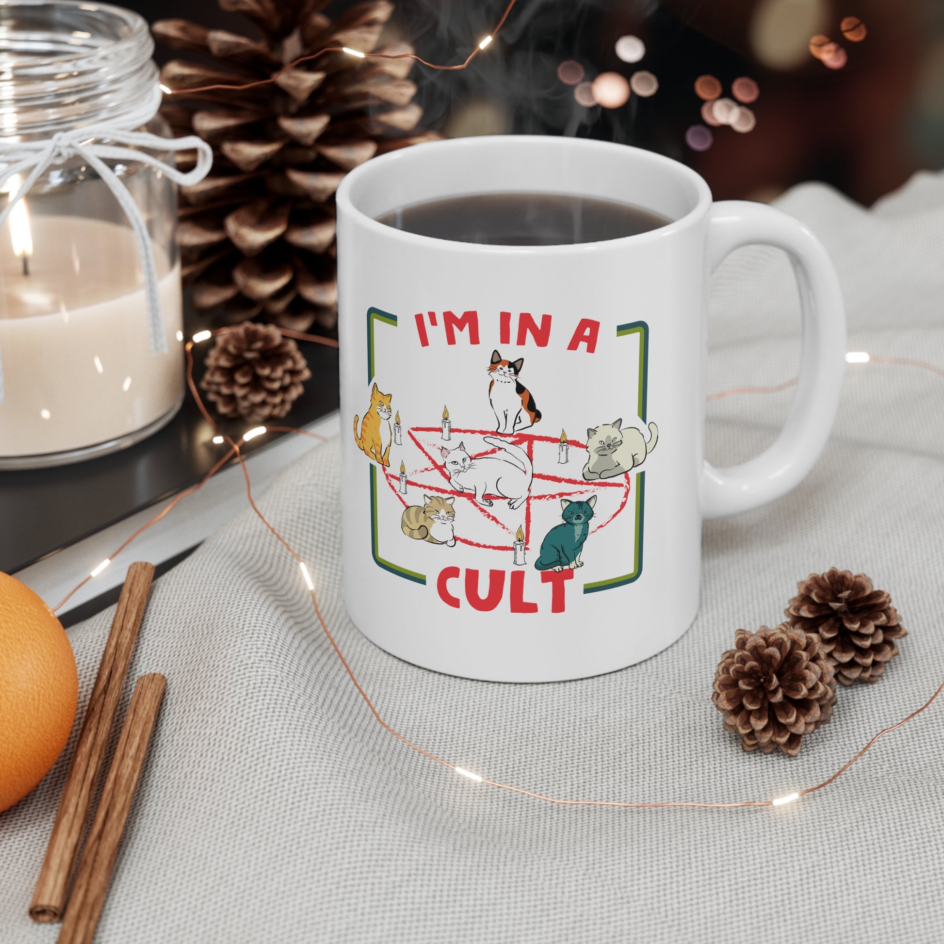 I'm in a Cat Cult White Ceramic Mug 11oz