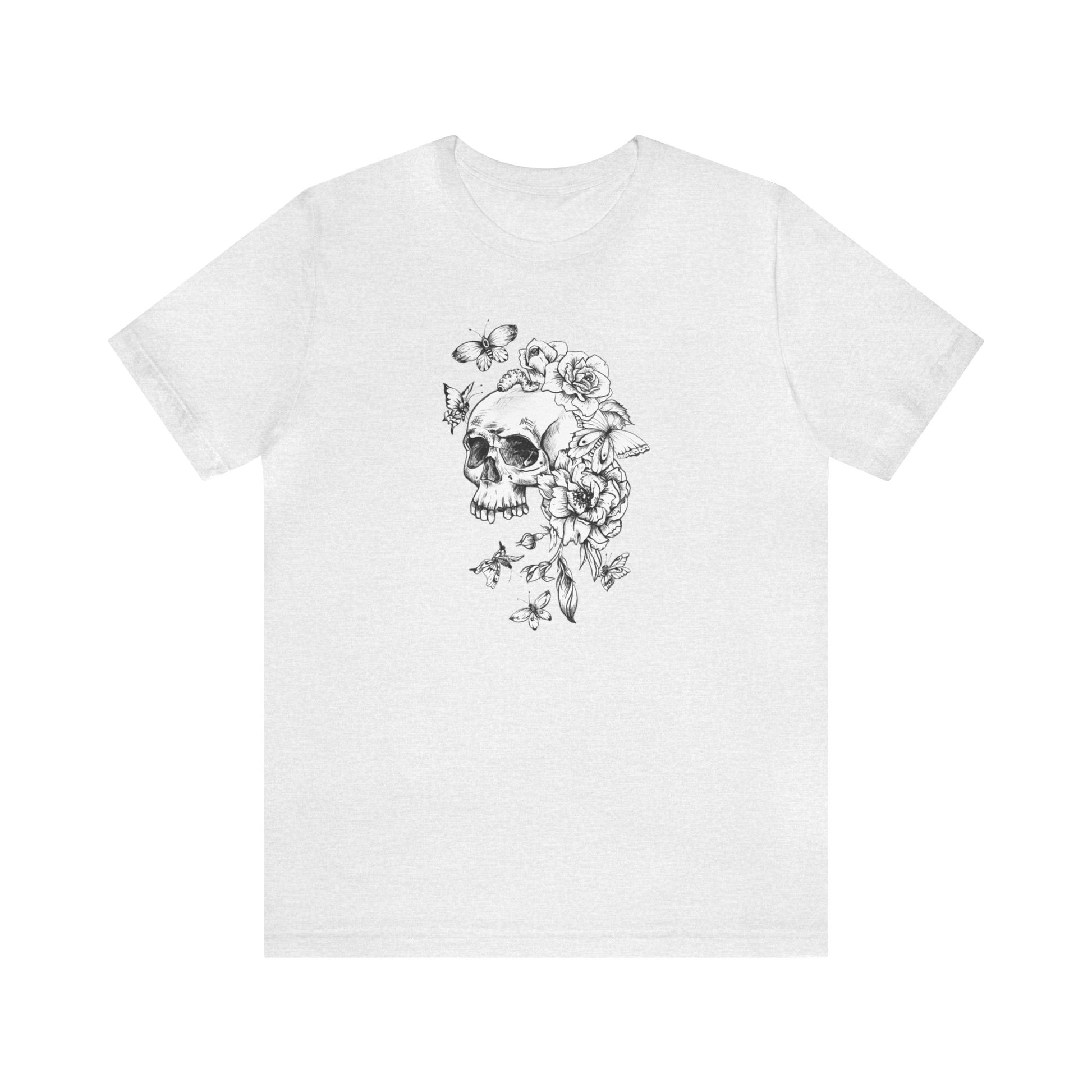 Skull Flower Short Sleeve Unisex T-Shirt