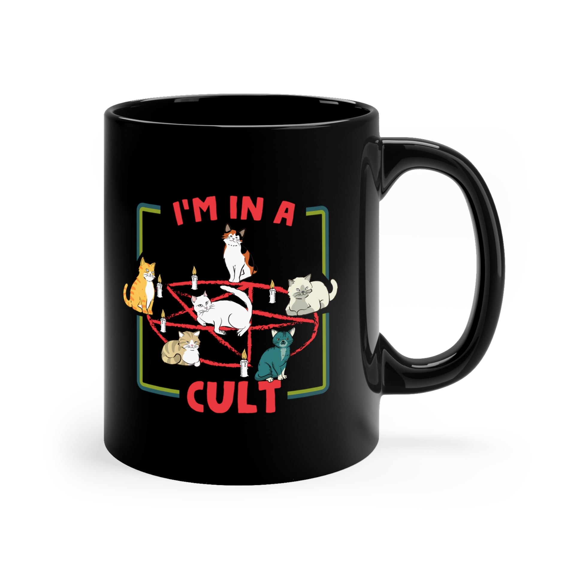 Cat Cult 11oz Black Mug