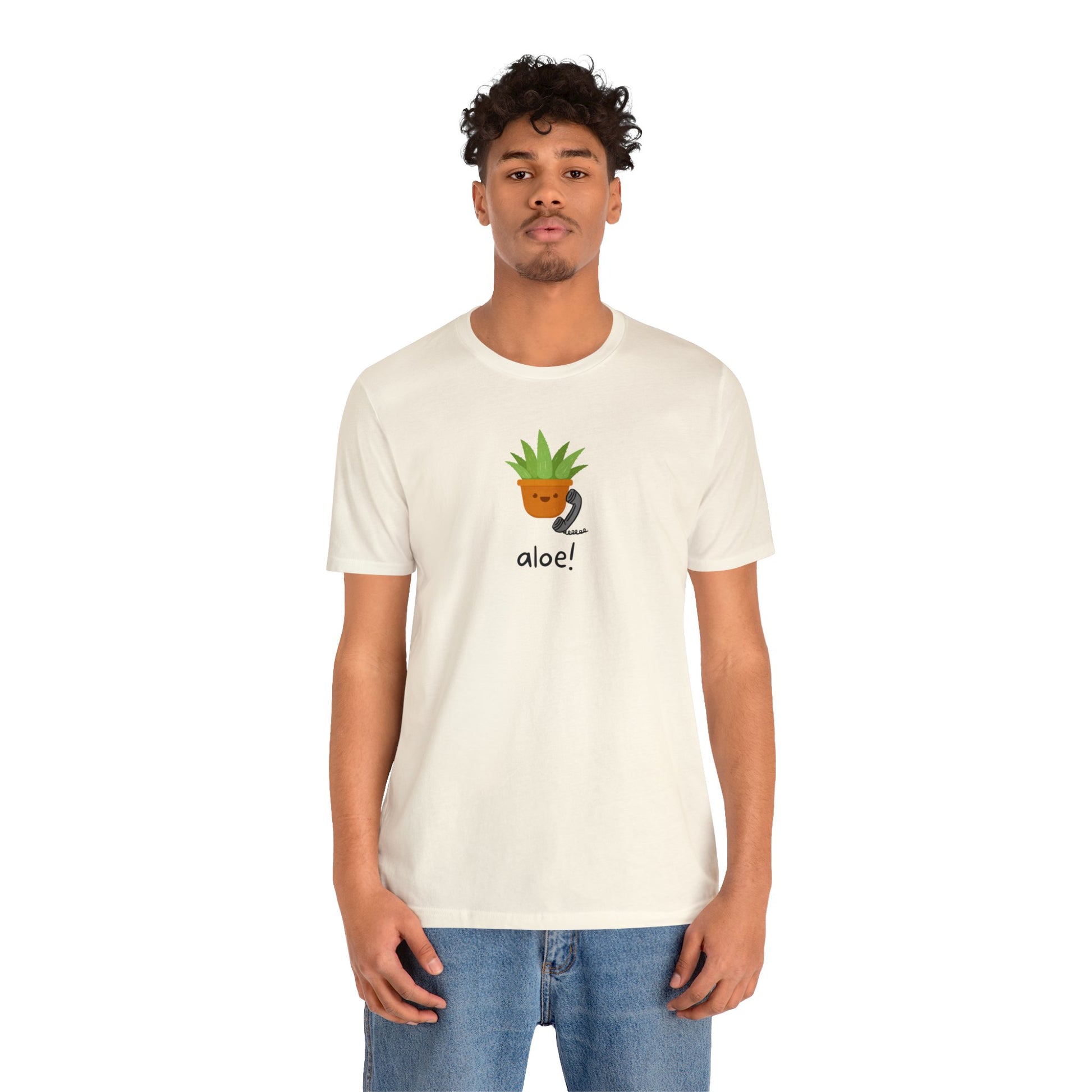 Aloe Plant on the Phone Short Sleeve Unisex T-Shirt